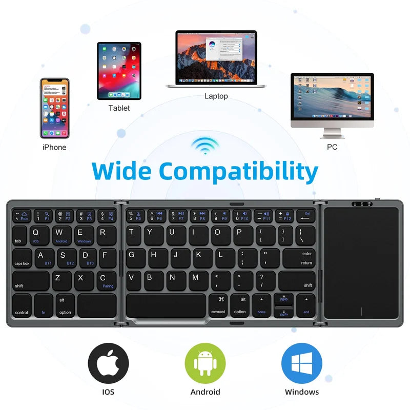 🎅(HOLIDAYS SALE - 49% OFF) Foldable Bluetooth Keyboard with Touchpad 🎅