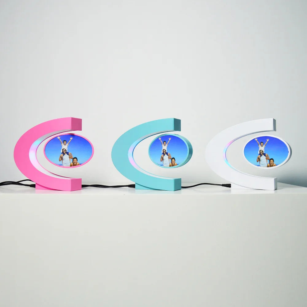 Magnetic Levitating Floating Photo Frame with Colourful LED Lights