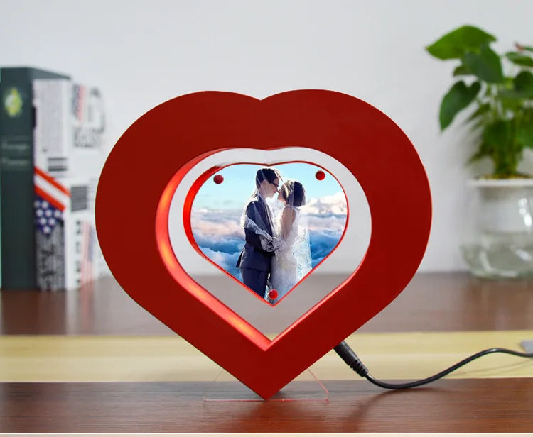 Magnetic Levitating Floating Photo Frame with Colourful LED Lights