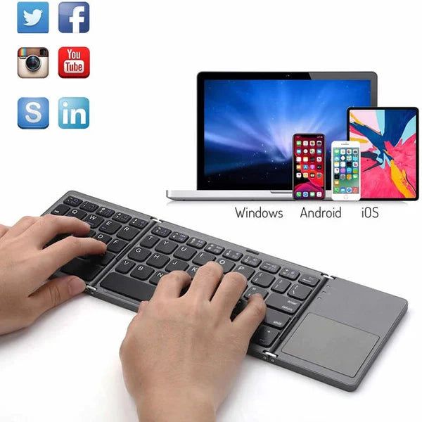 🎅(HOLIDAYS SALE - 49% OFF) Foldable Bluetooth Keyboard with Touchpad 🎅