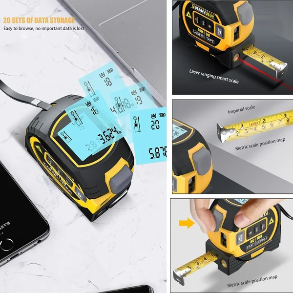 🎅(HOLIDAYS SALE - 49% OFF) Laser Measure 3-In-1 Infrared Laser Tape Measure🎅