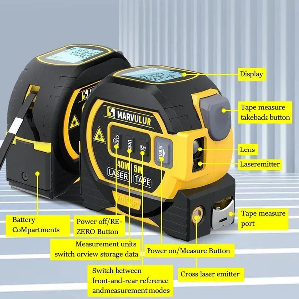 🎅(HOLIDAYS SALE - 49% OFF) Laser Measure 3-In-1 Infrared Laser Tape Measure🎅