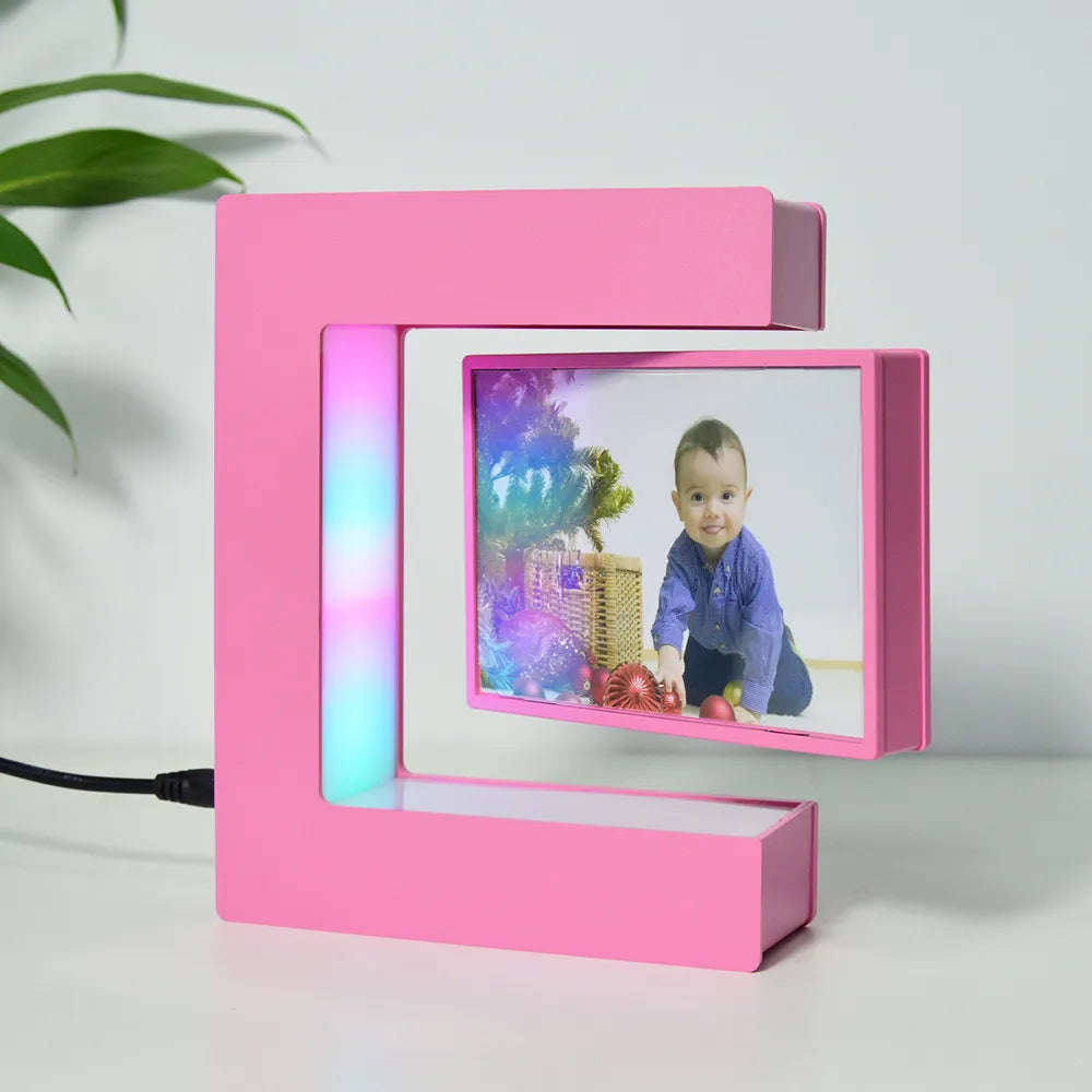 Magnetic Levitating Floating Photo Frame with Colourful LED Lights