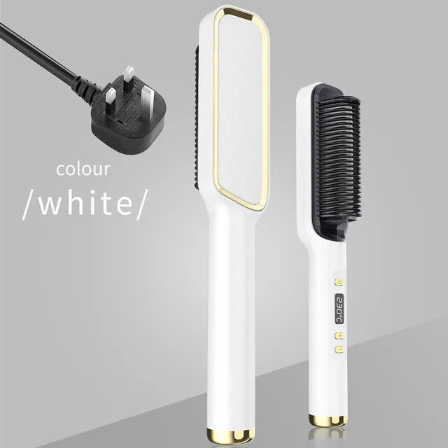 🎅(HOLIDAYS SALE - 49% OFF) Powerful 5 Minute Digital Ceramic Negative-Ion Hair Straightener Brush🎅