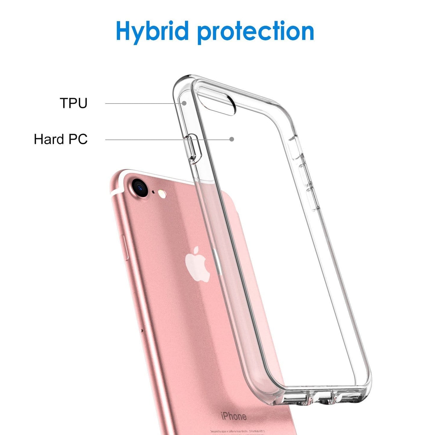 Evolveley's Case for Apple iPhones, Shock-Absorption Bumper Cover, Anti-Scratch Clear Back (HD Clear)