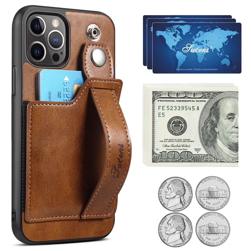 3-in-1 Wrist Band Card Holder Bracket Case for iPhone